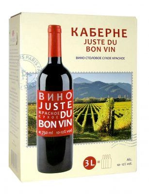 Вино столовое "Каберне" красное сухое, алк.11% bag in box 3л