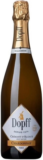 Игристое вино Dopff au Moulin Chardonnay Sans Soufre Ajoute Cremant d'Alsace AOC  2019 750 мл