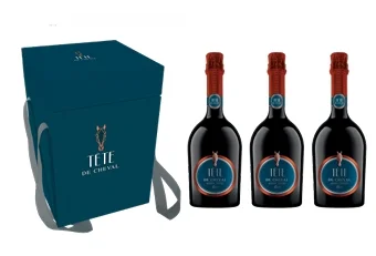 Подарочный набор  Tête de Cheval  Brut  Тет де Шеваль Брют  750 мл  х 3 шт  12%
