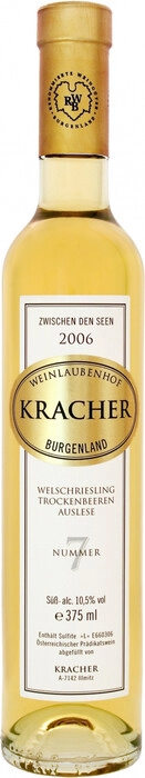 Вино Kracher TBA №7 Welschriesling Zwischen den Seen Крахер ТБА №7 Вельшрислинг Цвишен ден Син 2006  375 мл