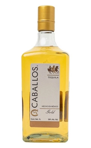 Текила 3 Caballos Gold  1000 мл  38%
