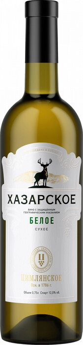 Вино Хазарское Российское белое сухое 750 мл
