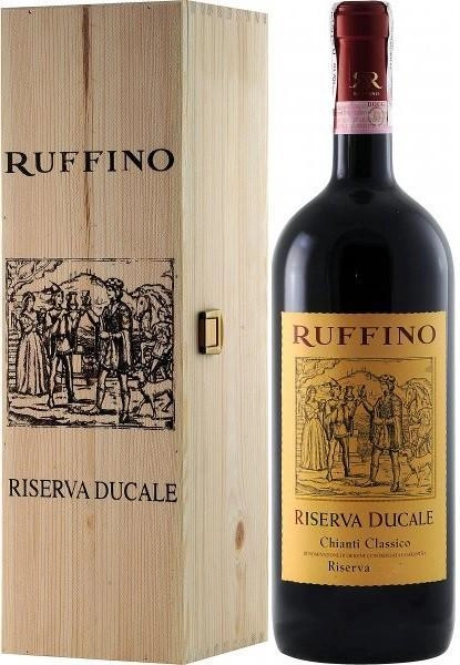 Вино Ruffino Riserva Riserva Ducale Chianti Classico Riserva DOCG in wooden box Руффино Ризерва Дукале Кьянти Классико Ризерва DOCG в деревянной коробке 2014 1500 мл
