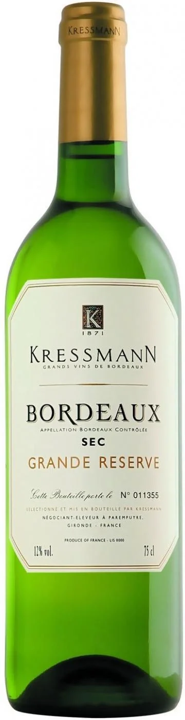 Вино Kressmann Grande Reserve Bordeaux Blanc AOC Крессманн Гранд Резерв Бордо Блан 2016 750 мл