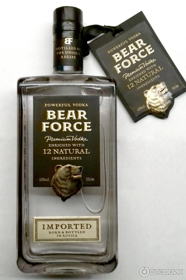 Водка  Bear Force  Powerful   Бэа Форс  Пауэфул  500 мл