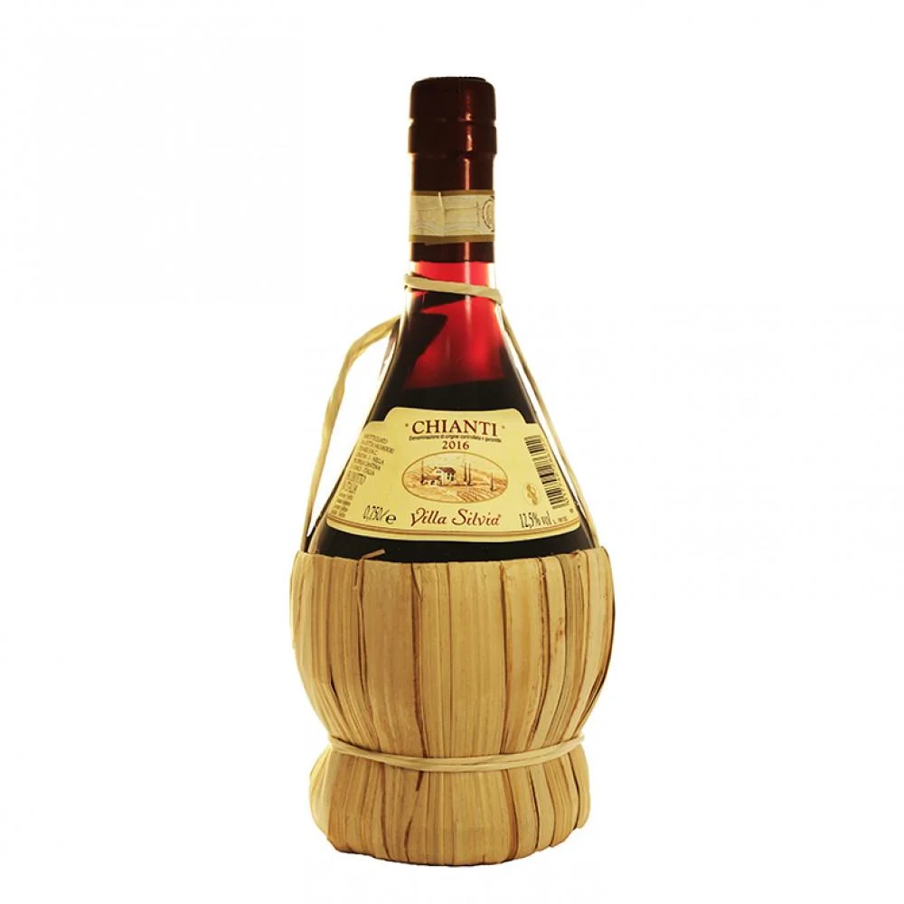 Вино Chianti DOCG Villa Sylvia Кьянти Вилла Сильвия в оплетке  2016 750 мл