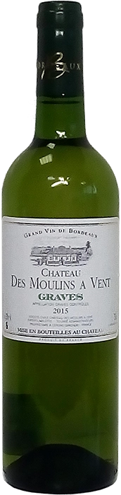 Вино Graves АОС Chateau des Moulins a Vent, Грав АОС Шато де Мулен а Ван, 2015