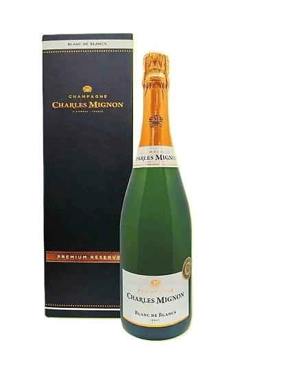 Шампанское Charles Mignon Blanc de Blancs gift box Шарль Миньон Блан де Блан в подарочной коробке  750 мл
