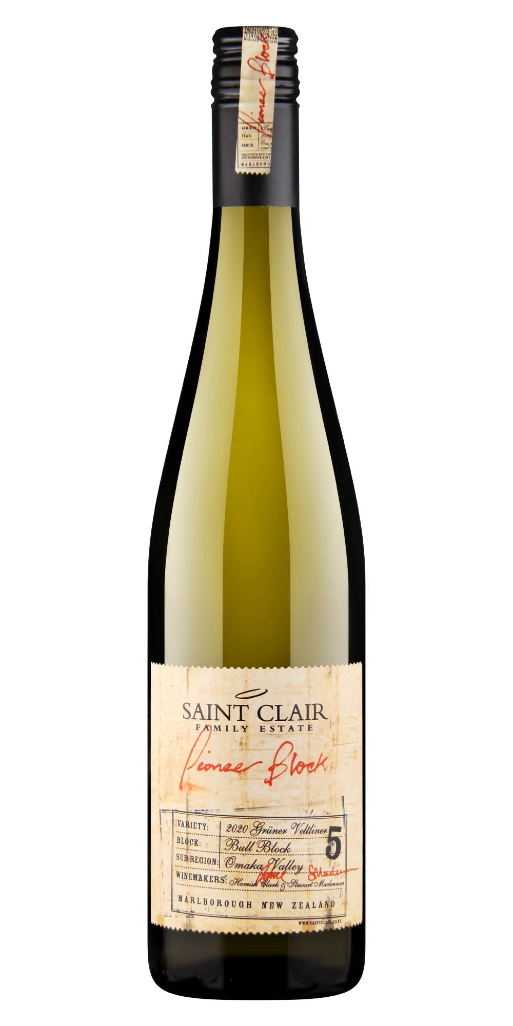 Вино Saint Clair Pioneer Block 5 Gruner Veltline Сент Клер Пайаниа Блок 5 Грюнер Вельтлинер 2020 750 мл 12,5