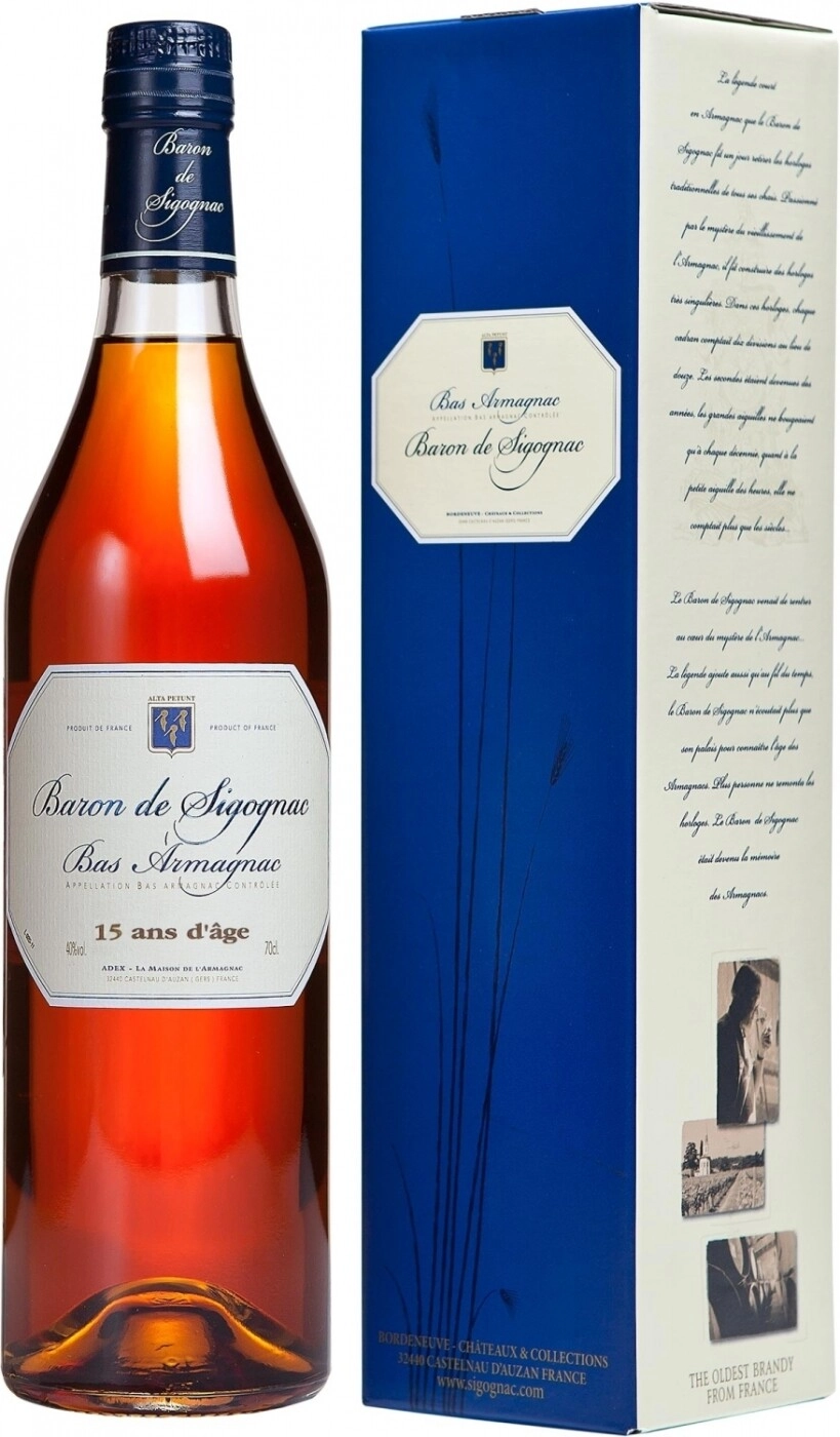 Арманьяк Baron de Sigognac 15 ans d'age  700 мл