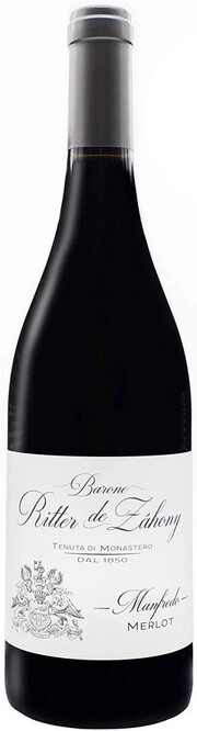 Вино Barone Ritter de Zahony  Manfredo Merlot Friuli DOC red  2019 750 мл