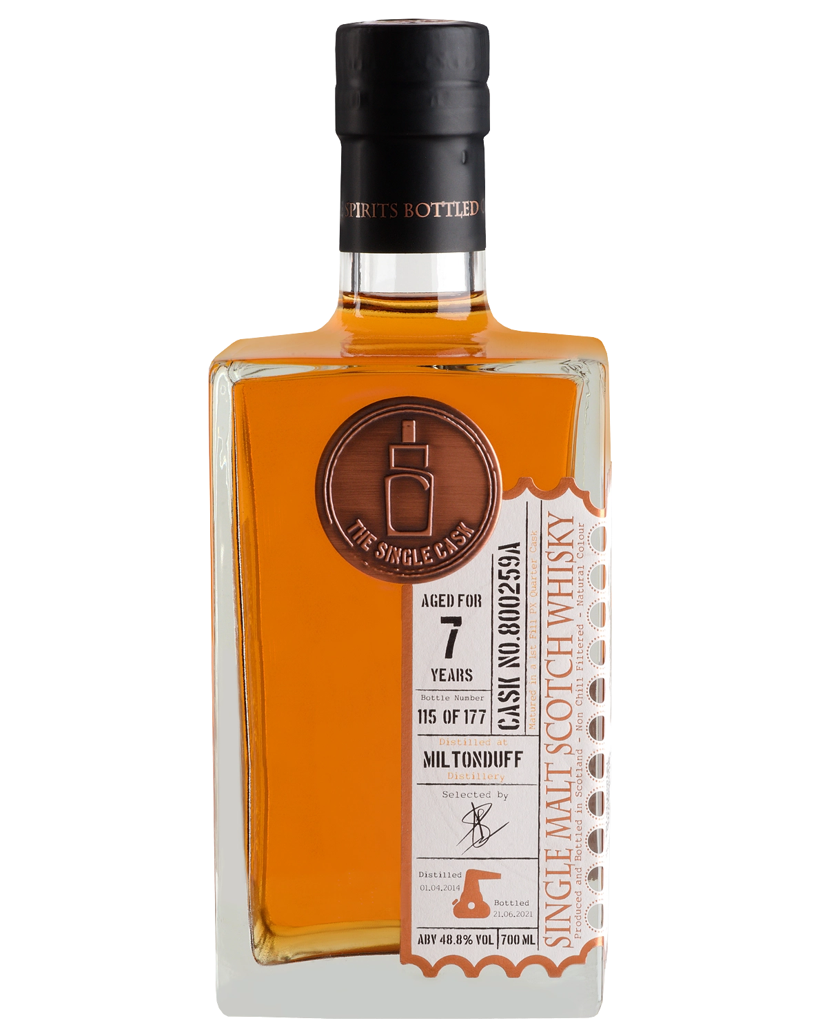 Виски  Single Cask Miltonduff Cask № 800259A 7 Y.O.  700 мл