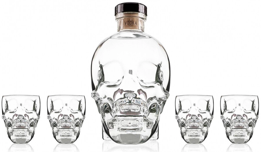 Набор Crystal Head gift box with 4 shots Кристал Хэд в подарочной коробке с четырьмя шотами  700 мл
