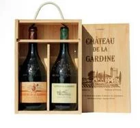 Набор вин Chateau de la Gardine Cuvee Tradition в п/у дерево: Rouge 2013 Blanc 2014