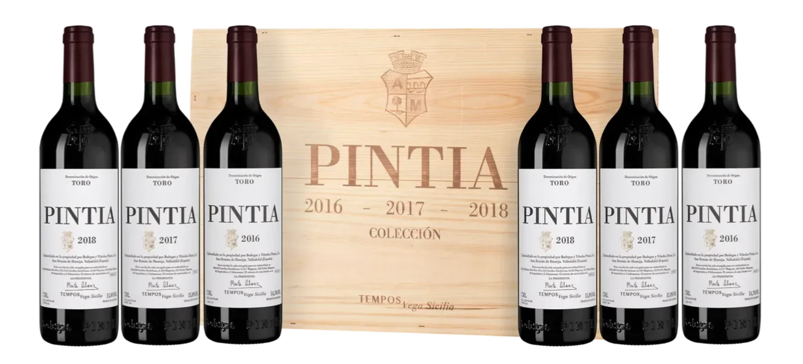Набор вин Bodegas Vega Sicillia Pintia set with 6 bttls 2016, 2017, 2018  750 мл  