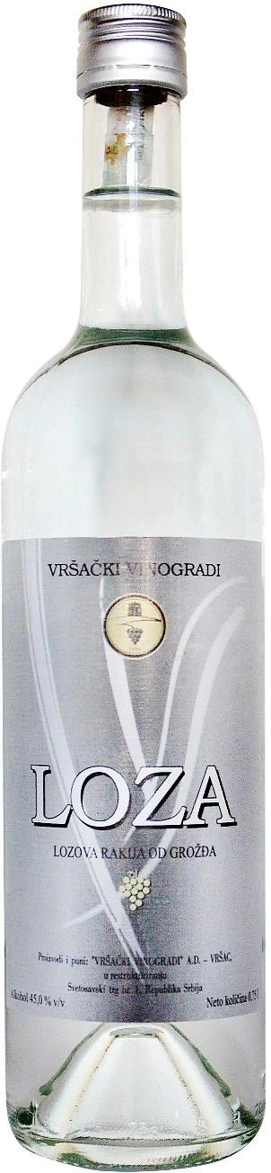 Водка  ЛОЗА виноградная водка (ракия) 1000 мл