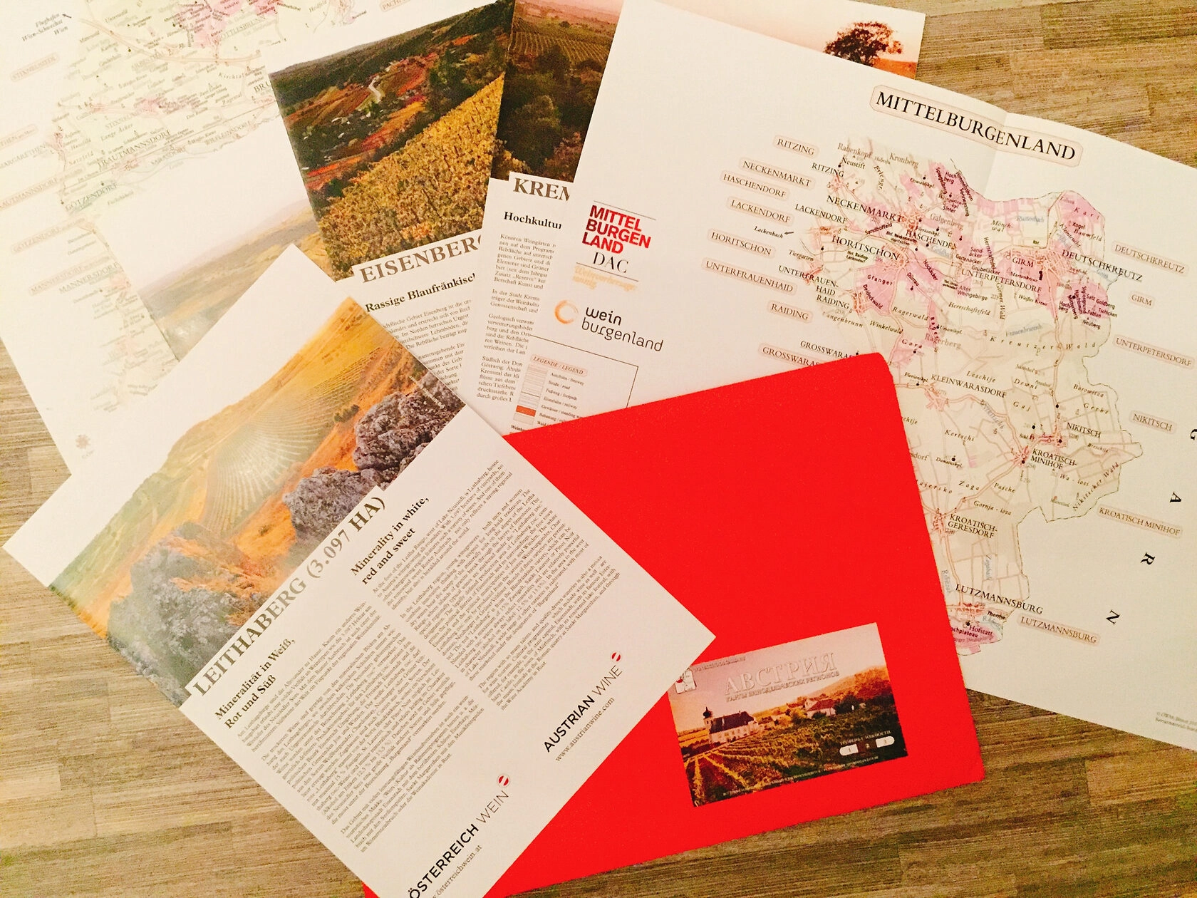 Карты винодельческих регионов Австрия
