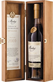 Арманьяк  Monluc Armagnac AOC  wooden box  2001 700 мл