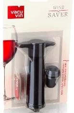Вакуумный насос VacuVin Wine Saver Blister Black (1 pump, 1 st.), цвет: черный, блистер (1 насос+1 пробка)