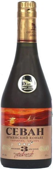 Коньяк Great Valley, "Sevan" 3 Stars, Севан 3 года 0.2 40%