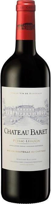 Вино  Chateau Baret  Rouge  Pessac-Leognan AOC Шато Баре  Руж   2015 750 мл  14,5%