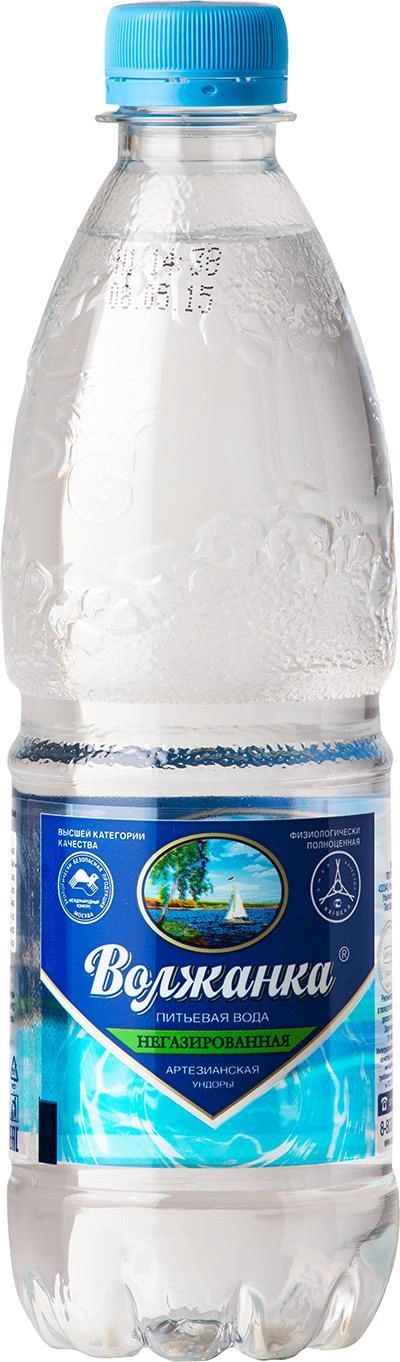 Вода Volzhanka still water (plastic)/Волжанка питьевая негазированная вода (ПЭТ), 0,5 л