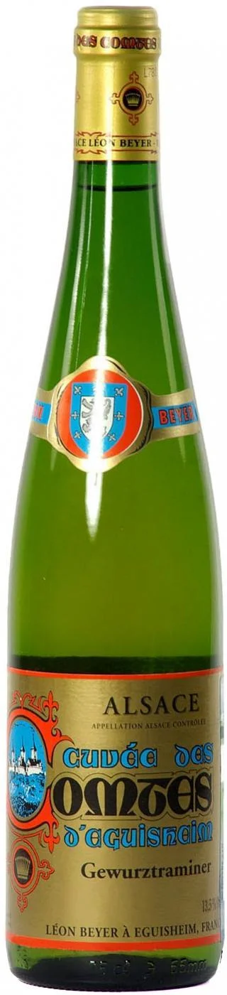 Вино Gewurztraminer Cuvee des Comtes d'Eguisheim Leon Beye ЛЕОН БЕЙЕР КЮВЕ ДЕ КОНТ Д'ЭГИСХАЙМ Гевюрцтраминер Эльзас AOC 2003 белое полусухое 750 мл