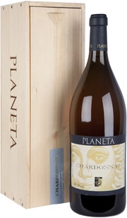 Вино Planeta Chardonnay Sicilia IGT Планета Шардоне  в деревянной коробке 2014 3000 мл