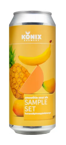 Пиво  Konix Sample Set Banana & Pineapple & Mango  Коникс Сэмпл Сэт Банан & Ананас & Манго   ж/б  500 мл