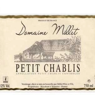 Вино Domaine Millet Petit Chablis   2019 750 мл