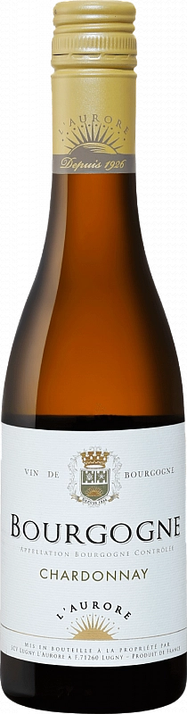 Вино  Cave de Lugny l’Aurore  Bourgogne Chardonnay Кав де Люни л’Орор  Бургонь Шардоне 2018 375  мл