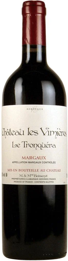 Вино Chateau les Vimieres Le Tronquera Margaux AOC Шато ле Вимьер Ле Тронкера 2007  750 мл