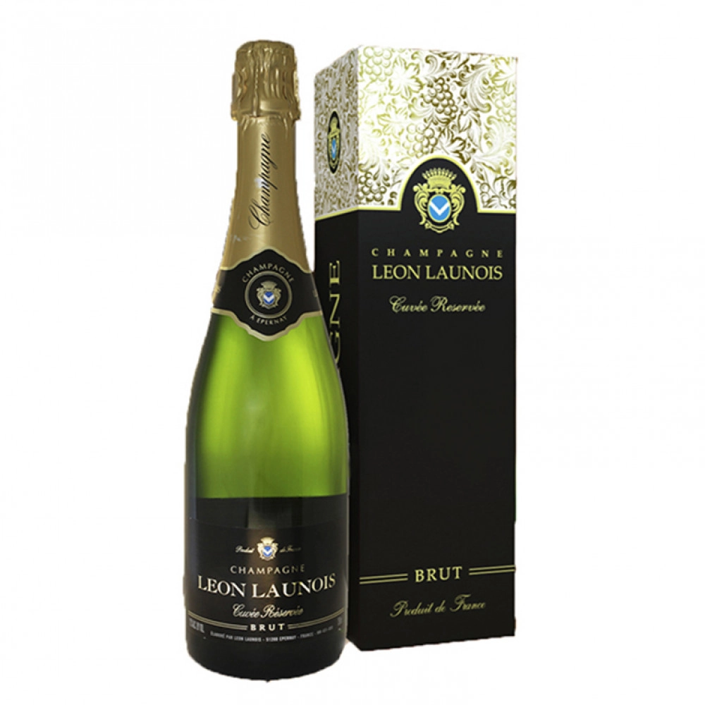 Шампанское Leon Launois Cuvee Reserve Bru gift box 750 мл