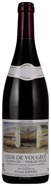 Вино Gérard Raphet Clos de Vougeot Grand Cru Vieilles Vignes 2017 750 мл 13,5%