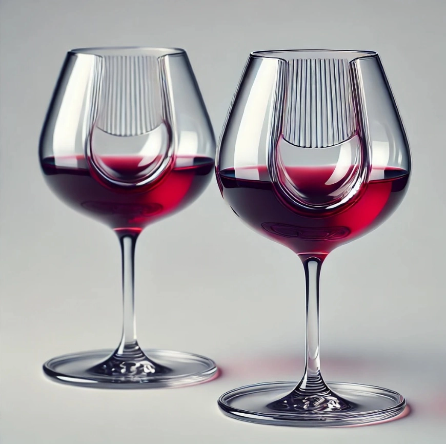 Созданы винные бокалы с выемкой для носа