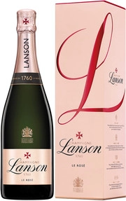 Шампанское   Lanson Rose  Brut Rose gift box Лансон Розе Брют Розе в подарочной коробке  750 мл