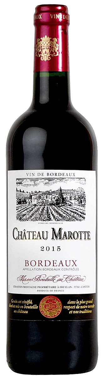 Вино MAISON SICHEL CHÂTEAU MAROTTE AOC BORDEAUX ШАТО МАРОТ АОС-БОРДО 2015 750 мл