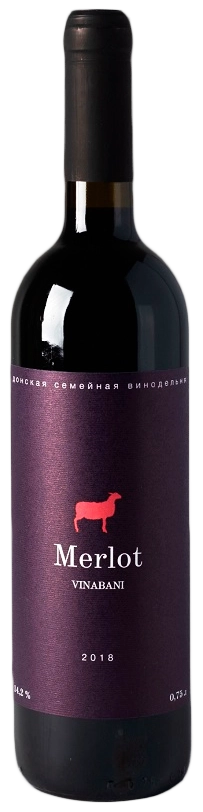 Вино  Vinabani    Винабани  Мерло 2021   750 мл  14,3%