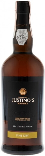 Вино Justino's Madeira Wines Fine Dry Madeira DOP  Жустино'с Мадейра Вайнс Файн Драй 750 мл 19%