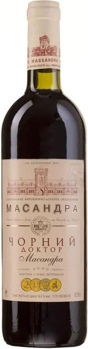 Вино Массандра Черный Доктор в подарочной упаковке  2007 750 мл