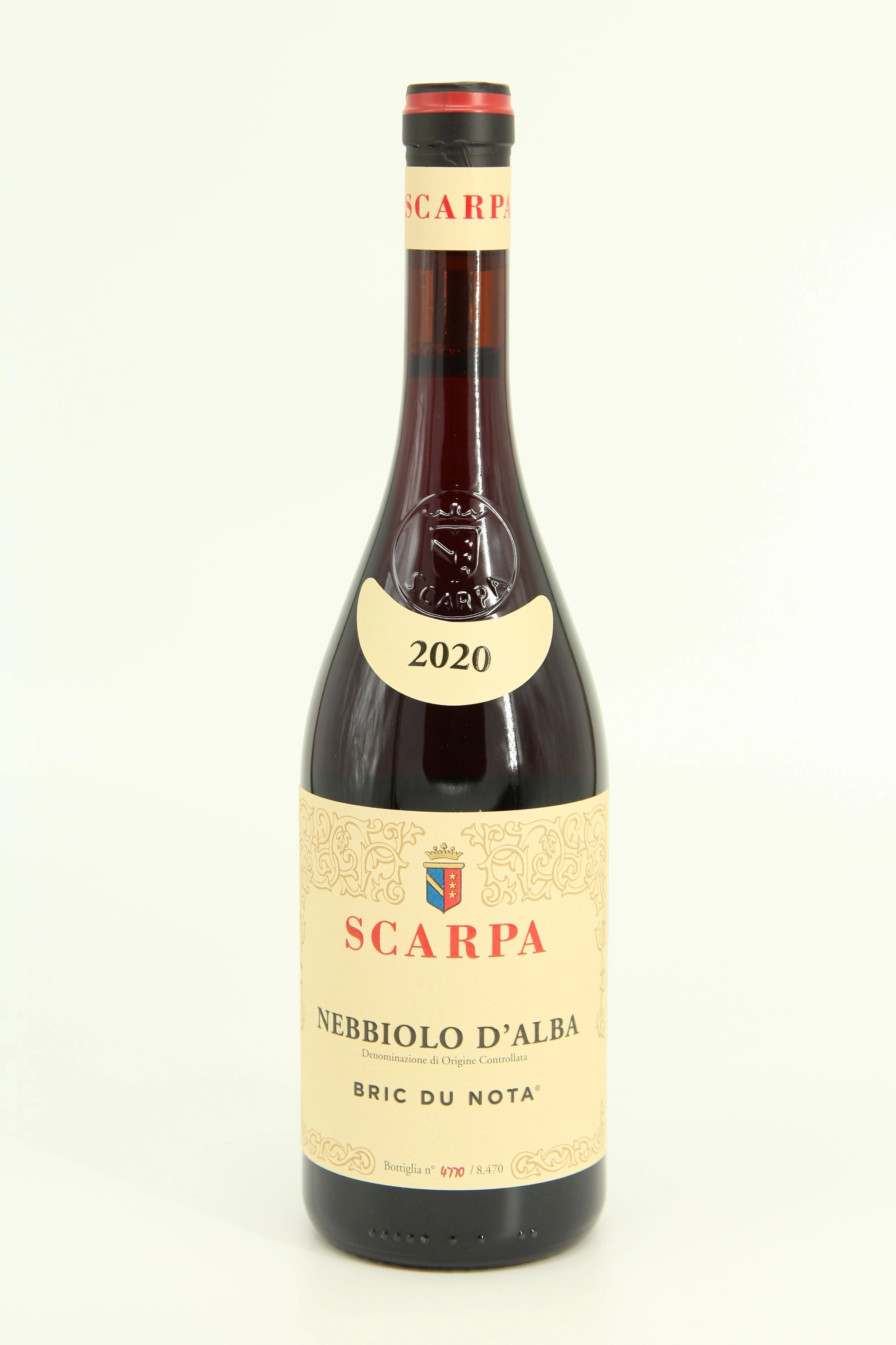 Вино Scarpa Bric du Nota" Nebbiolo d'Alba 2020 750 мл 13,5%