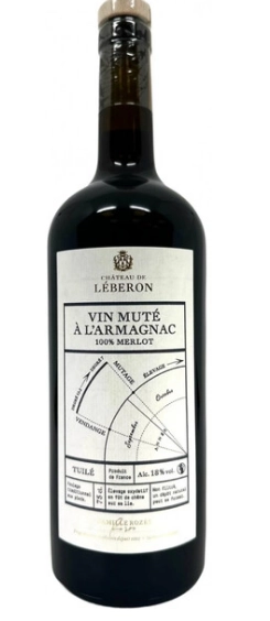 Вино Chateau de Leberon  Vin Mute a l'Armagnac Merlot 2022  750 мл 18%