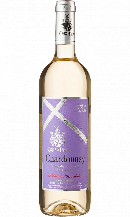 Вино  Cruz de Plata Chardonnay semidulce CRUZ de PLATA Крус де Плата Шардоне белое полусладкое Крус де Плата 750 мл