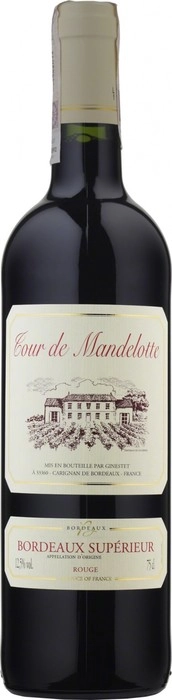 Вино  Tour de Mandelotte Bordeaux Superieur AOC   2019 750 мл