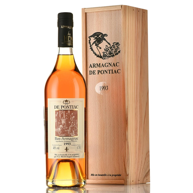 Арманьяк  De Pontiac Vintage  Bas-Armagnac wooden box   1993 700 мл   40 %