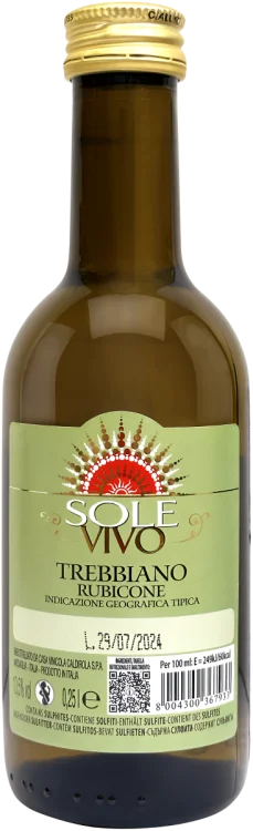 Вино Caldirola Sole Vivo Trebbiano Rubicone 2023 250 мл