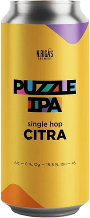 Пиво N.Rigas Puzzle IPA  Citra  Нью Ригас  Паззл ИПА  Цитра  ж/б 450 мл