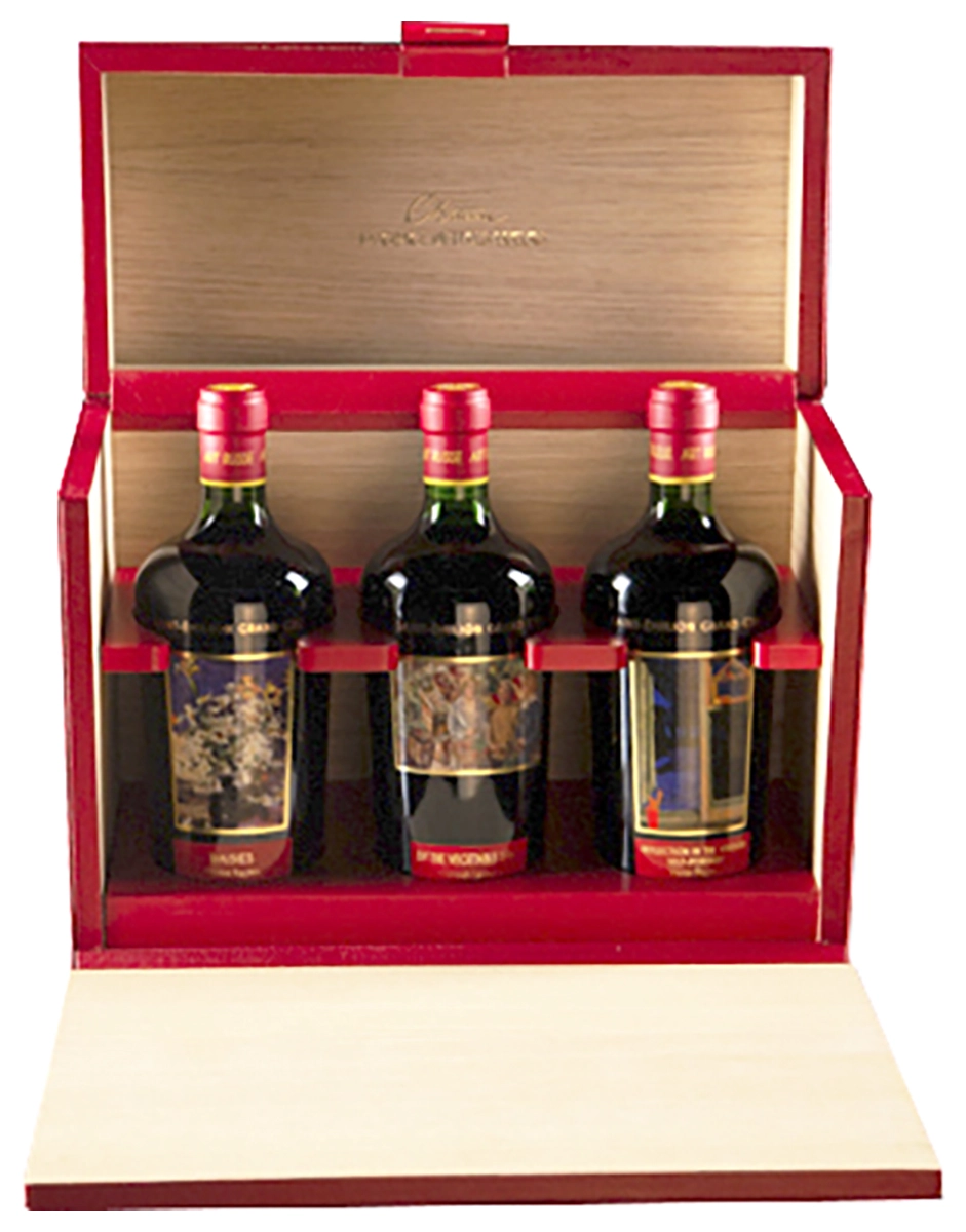 Вино Chateau La Grace Dieu des Prieurs Art Russe Saint-Emilion Grand Cru Set Luxe red in 3 bottles in leather case  2018 750 мл