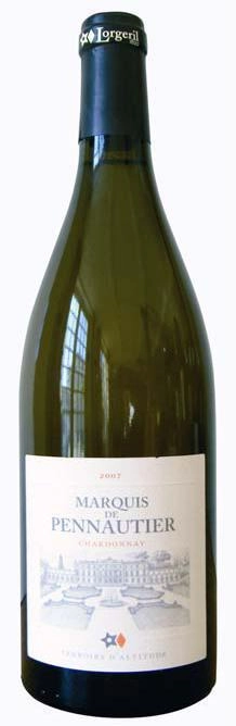 Вино Vignobles Lorgeril Marquis de Pennautier Terroirs d'Altitude Chardonnay d'Oc Виньобль Лоржериль Марки де Пеннотье Терруар д'Альтитюд Шардонне Ок 2016 750 мл