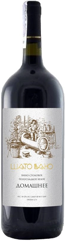 Вино Юровский винзавод Шато Вано Домашнее белое полусладкое 1500 мл